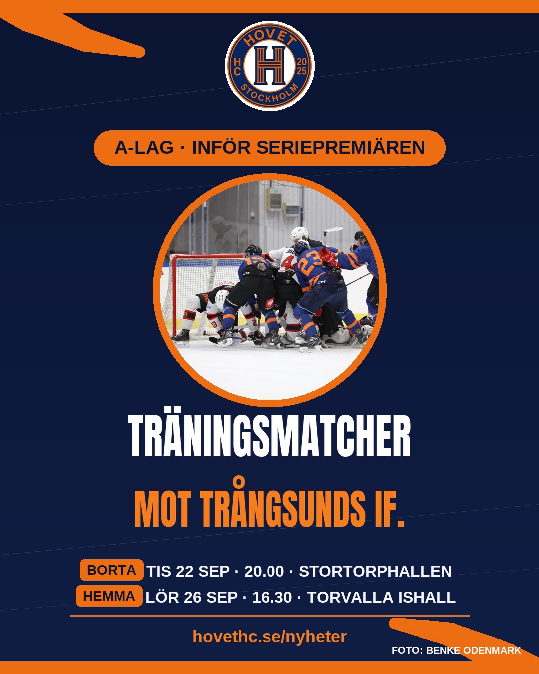 Två träningsmatcher mot Trångsunds IF väntar
