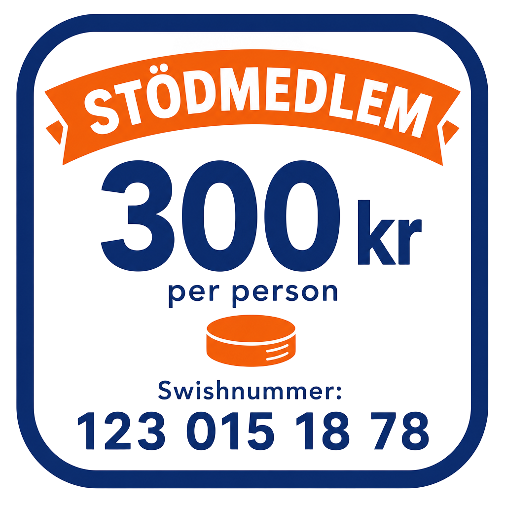 Stödmedlem 300 kr per person. Swishnummer 123 015 18 78